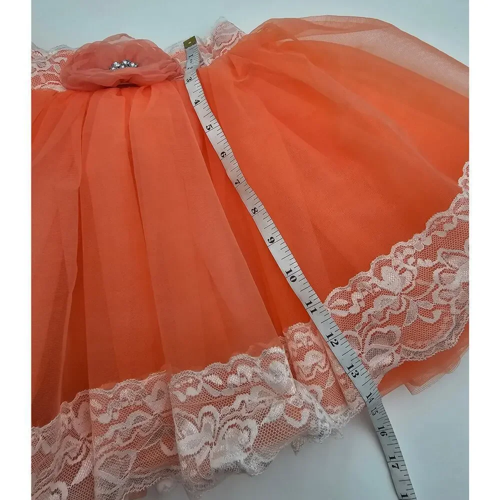 Weissman Dancewear Girls Coral Flower and Lace Tutu/Fairy Dress Up Skirt